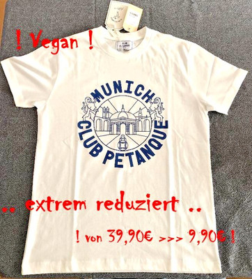 T- shirt Club Pétanque München Shirt Vegan NEU Etikett weiß Gr.: S