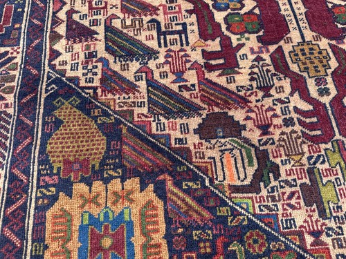 4x7 Antik Afghan Baluchi Teppich Handgeknüpft Wolle Orientalisch Selten Schlafzimmerteppich - Bild 9 von 11