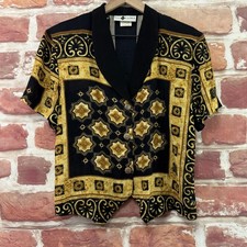 Vintage Solitaire Top Womens 10 Black Tan Boh...