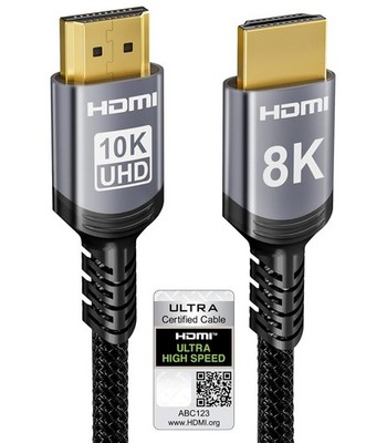 HDMI Kabel 2m 8K 4K High Speed Anschlusskabel 48 Gbps für TV PS5 Monitor Beamer