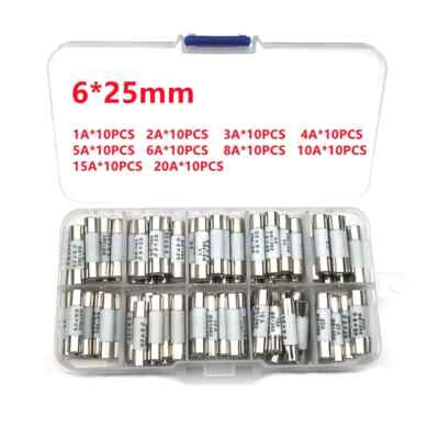 100 teile/los, Keramik Sicherungen, 1A 2A 3A 4A 5A 6A 8A 10A 15A 20A Sicherungen