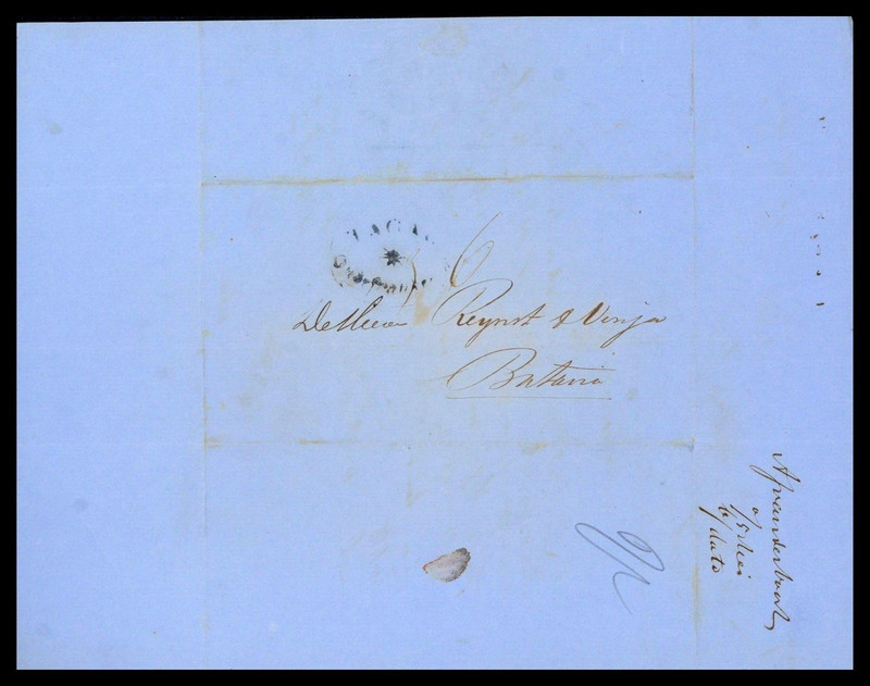 NETHERLANDS-INDIES-1860-STAMPLESS-FOLDED LETTER-OVAL TAGAL- MANUSCRIPT 6-F-#32