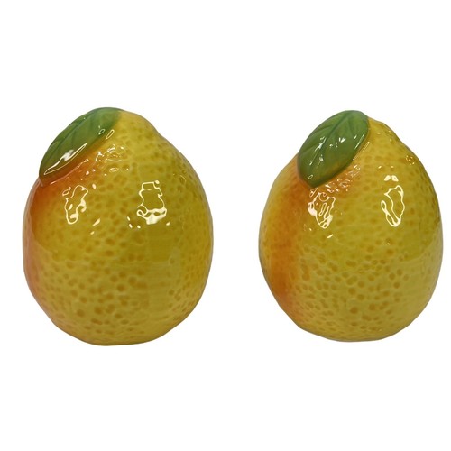 Agitadores de sal y pimienta de limón alimentos fruta cerámica decorativa 3,2"" x 2,5"" NUEVOS - Imagen 11 de 13