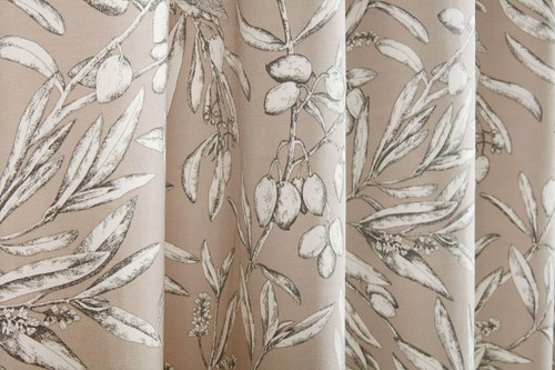 3" Pencil Pleat Curtains Aviary Floral Leaf Ready Made Pair By Sundour Natural - Picture 50 of 54