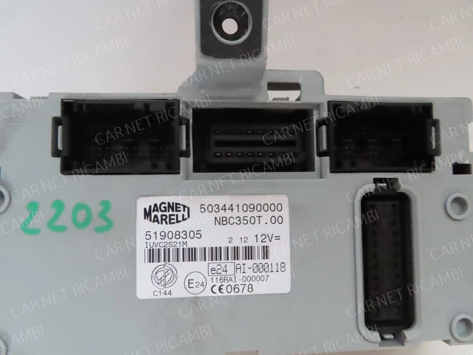 51908305 CENTRALINA BODY COMPUTER BCM FIAT IDEA 350 NBC350T.00 503441090000 - Immagine 3 di 4