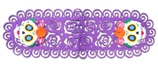 NEW Purple Sugar Skull Halloween Day of The Dead Halloween Table Runner