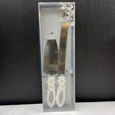 Simply Better Weddingstar White Cake Knife and Server Set SKU 4465
