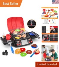 Realistic Kids BBQ Grill Playset with Smoke Sound for Ages 2-6 - Perfect Gift