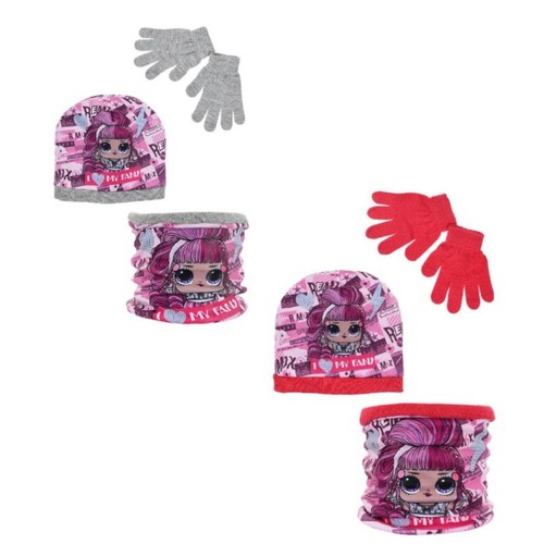 Mädchen HU4102 Lol Surprise Wintermütze, Handschuhe und Halswärmer Kragen-Schal - Afbeelding 1 van 3