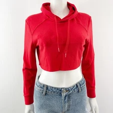 Ethika Red Hooded Cropped Sweatshirt Size S Casual Streetwear Skater