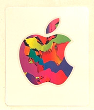 Apple OEM Sticker / Decal Logo From Gift Card - Colorful Blocky Lines