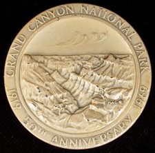 1969 Grand Canyon National Park 50th Anniversary .999 Silver Medallion