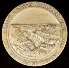 1969 Grand Canyon National Park 50th Anniversary .999 Silver Medallion
