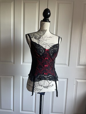 Red Accents On Vampire Corset Halloween Sexy Vampire Costume Outfit Gothic  Vampire Lace Dress With Corset