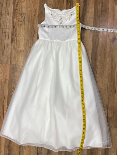 Mon Cheri Bridals NWT Flower Girl Dress Girl’s Size 5 Sleeveless Beaded A-Line - Picture 8 of 10