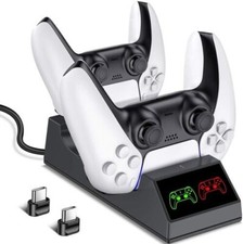 For PlayStation 5 Controller Charger DualSense Fast Charging Station Dock White