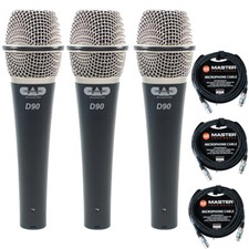 3-Pack CAD Audio D90 Supercardioid Dynamic Handheld Microphones w/ Cables