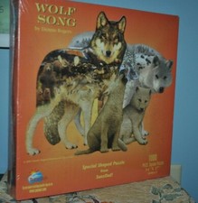 NEW SUNSOUT 1000 Puzzle WOLF SONG by Dennis Rogers 34" x 27" Special Shaped