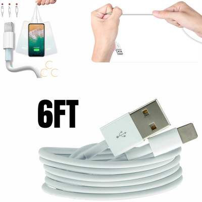 6 FT USB Charger Cable Cord For iPhone 12 11 Pro XR X XS Max 8 7 6 6S 5 SE Plus