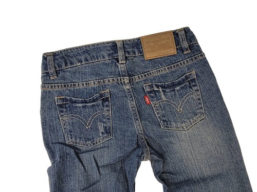 NWT LEVI Strauss Jeans Girl’s Sz 12 Reg Stretch Flare 517 Denim Vintage Blue - Picture 3 of 8