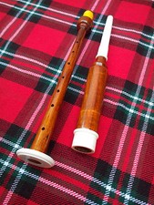 Scottish Bagpipe Wood Practice Chanter With 2 Reeds - ROSEWOOD
