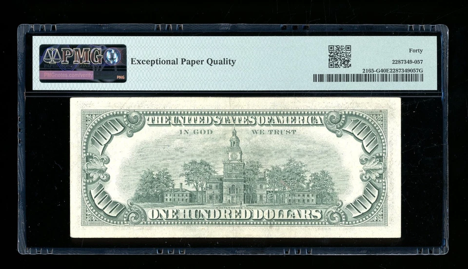 DBR 1969-A $100 FRN Chicago Fr. 2165-G PMG XF-40 EPQ Serial G08847205A - Image 2 of 2