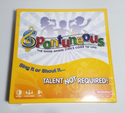 NEW SEALED Board Game Spontuneous The Song Game Sing It Or Shout It Family Party