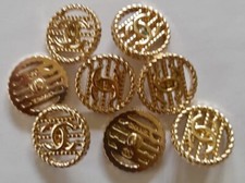 Chanel Knopf Set 14 Gr&ouml;&szlig;e 23 mm rund, gold, Metall