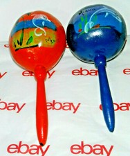 Colorful Handmade Maracas Pair Made in Mexico Instrument