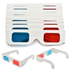 10Pcs Red Blue Movie Game Glasses 3D TV Cardboard Paper Glasses 3D Glasses