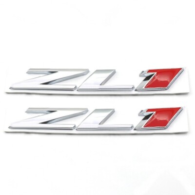 For Chevrolet CAMARO ZL1 2PCS rear LOGO Emblems Ornaments metal silver red