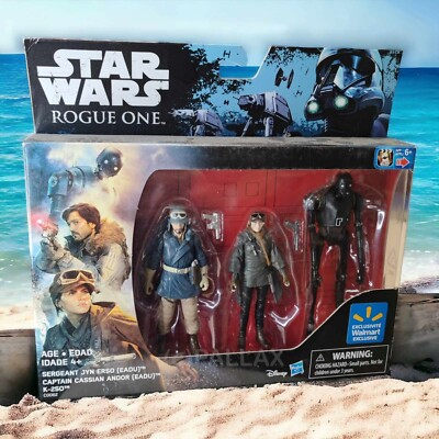 STAR WARS ROGUE ONE - JYN ERSO, CASSIAN ANDOR, K-2SO 3-PACK WALMART  HASBRO 2016