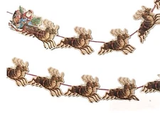 Santa Sleigh Reindeer Garland Victorian Style Festive Bunting Hanging Frieze