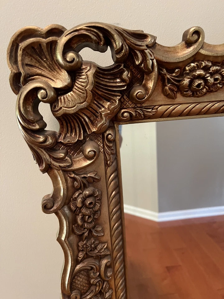 Vintage Hollywood Regency Wall Hanging MIRROR Gold Gilded 32 x 44x5 PICKUP ONLY - Image 3 of 4