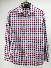 Banana Republic Mens Long sleeve Shirt Non Iron Check Red Blue White Large