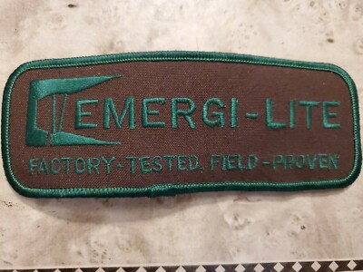 VTG SEW ON STITCHED PATCH Emergi-lite FACTORY TESTED Field Proven~Exc. Condition