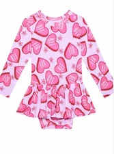 Posh Peanut " Besties" bamboo ruffle skirted bodysuit, 18-24 mo.,NWT