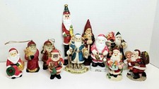 Christmas Santa Figurines and Ornaments Lot Of 11