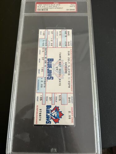 Biglietto completo Toronto Blue Jays Roger Clemens 3000TH Strikeout 1998 PSA 9 Red Sox - Foto 2 di 4