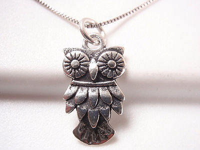 Wise Owl Fine Feathered Pendant 925 Sterling Silver Corona Sun Jewelry