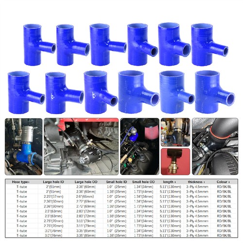 Universal ID 2.75" 70mm Spout ID 1" 35mm T-Piece 3 Way BOV Coupler Length 130mm - Picture 9 of 9