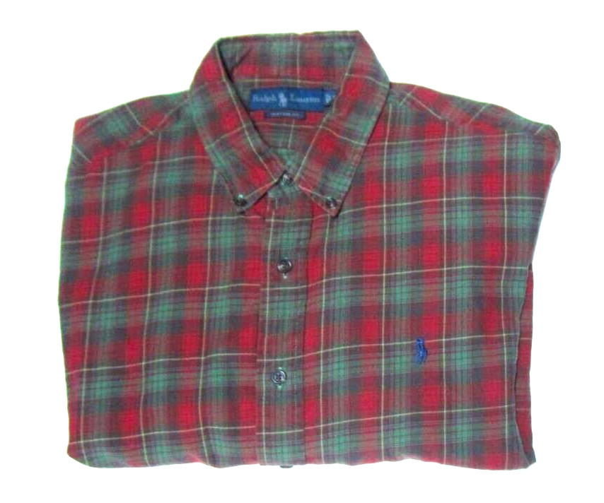 Vintage Polo Ralph Lauren Shirt Mens XL Custom Fit Button Front Multicolor Plaid