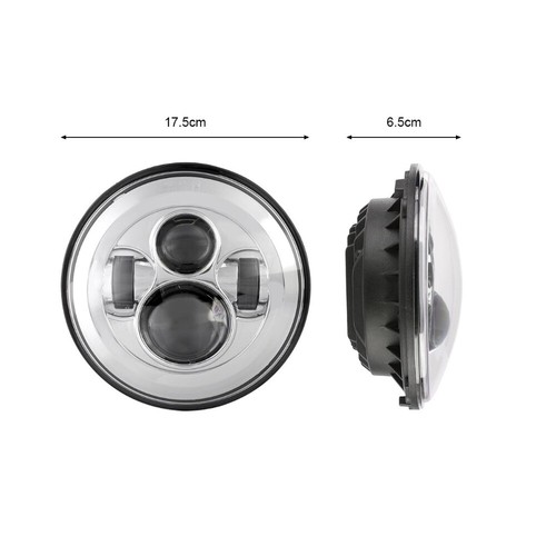 Pair 7" Chrome LED Headlights Hi/Lo Beam DOT Lamp for 1968-1977 Toyota Corolla - Foto 9 di 12