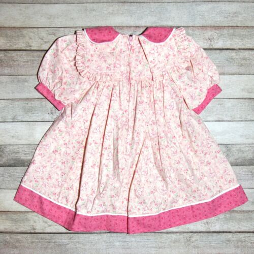 Linda Lu Designs Vintage-Stil Kleinkind Mädchen Größe 2 Vollkreis rosa Kleid - Bild 2 von 11