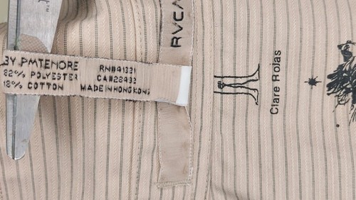 Men's RVCA Beige Striped Artist Network Program ANP L/S Button Up Shirt Size L - Picture 8 of 14