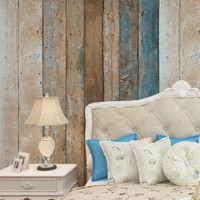 Haokhome 208 Vintage Wood Wallpaper Rolls Turquoise Blue/sand/brown Wooden Pl... on sale Haokhome 208 Vintage Wood Wallpaper Rolls Turquoise Blue/sand/brown Wooden Pl... on sale