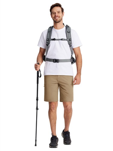 Men's Cargo Shorts Hiking Quick Dry Lightweight Multi Pockets Casual Work Shorts - Picture 29 of 40