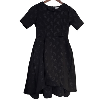 black party dress canada Aisabobo Canada Fit & Flare Party Dress 12 Girls Black Floral Scuba Knit Hi  Low