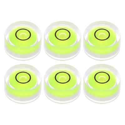 6 Stück Runde Wasserwaage 12x6 mm Mini Rund Bullseye Wasserwaage, Schwarz Grün