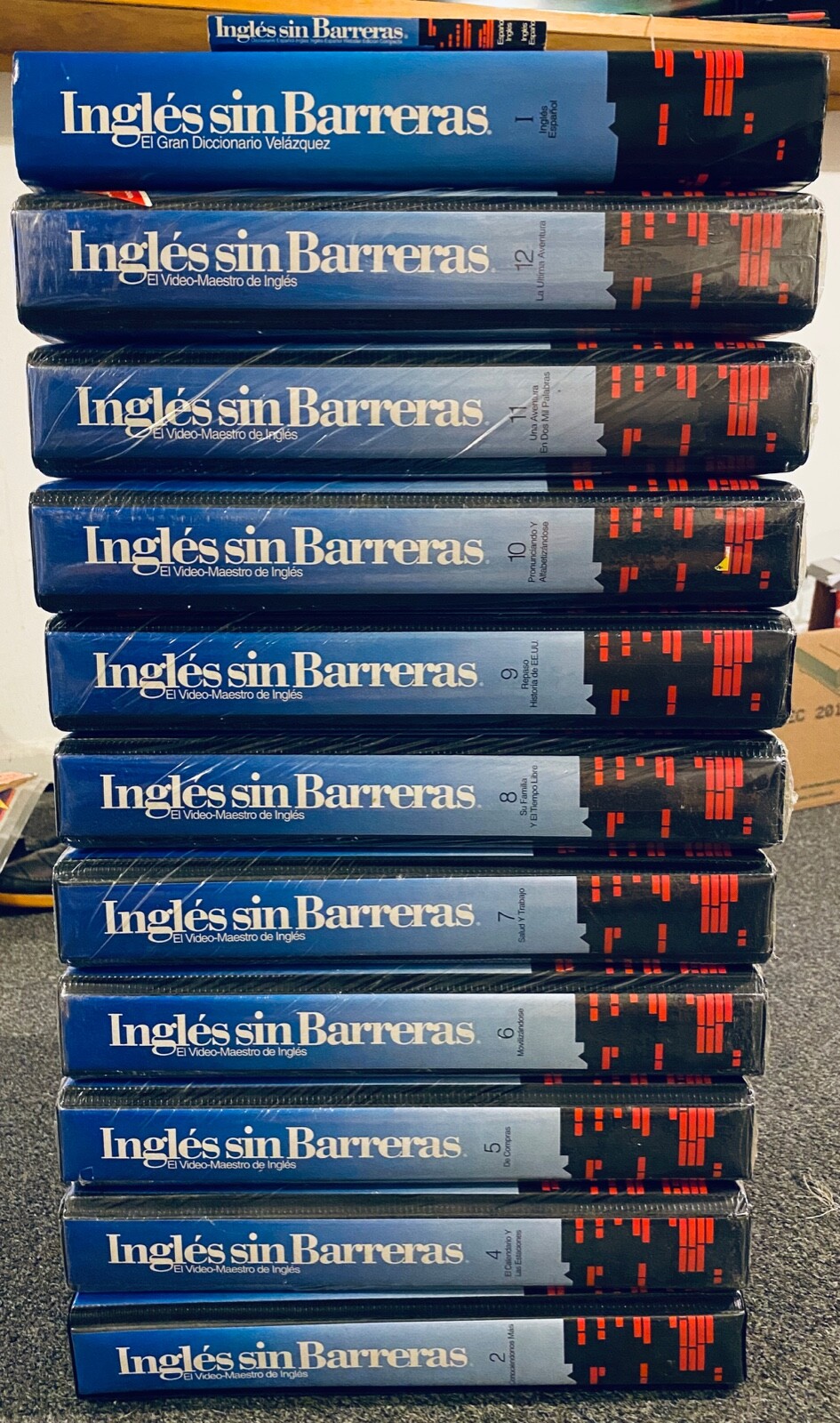 Lot of 10 Ingles Sin Barreras VHS Cassette Vol. 2 412 plus Dictionary